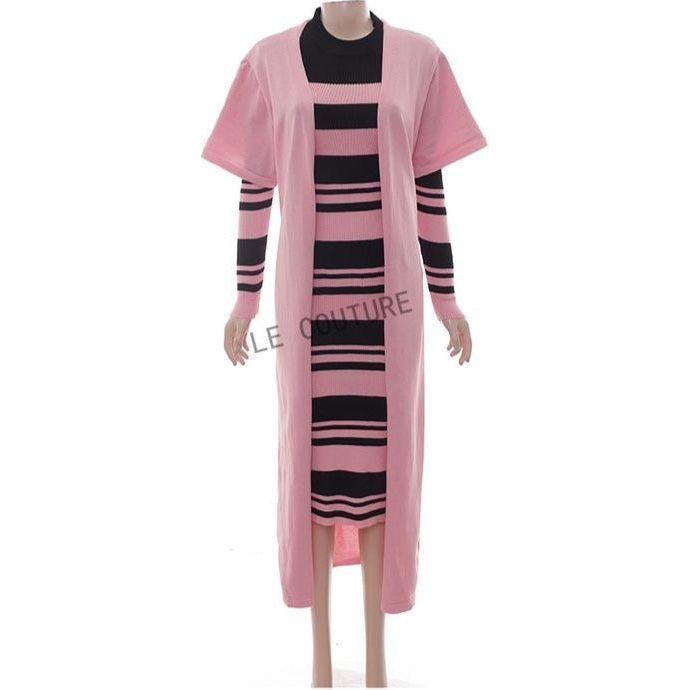 Vintage Striped Dress and Cover Set