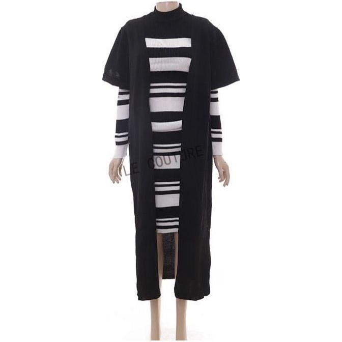 Vintage Striped Dress and Cover Set