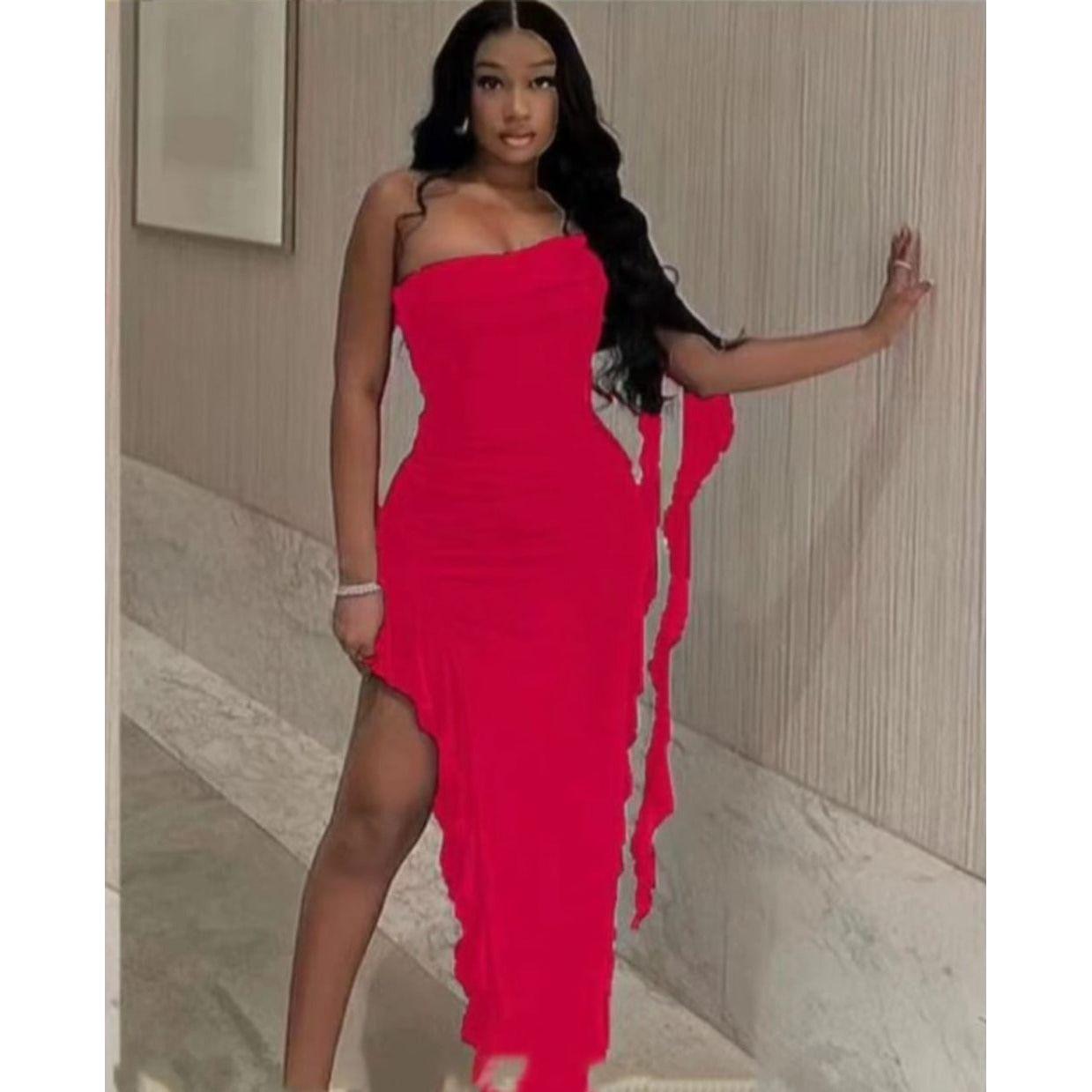 Ruffle Off Shoulder Sexy Bodycon Dress – YELLOW SUB TRADING