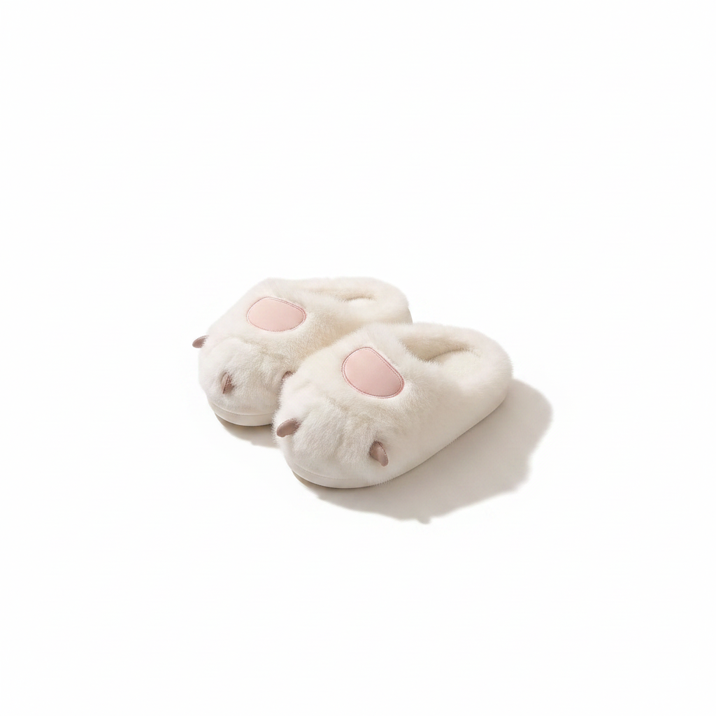 Fluffy Paw Soft Plush Indoor Winter Slippers