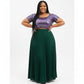 High Waisted Pleated Skirt and Gliter Top Set