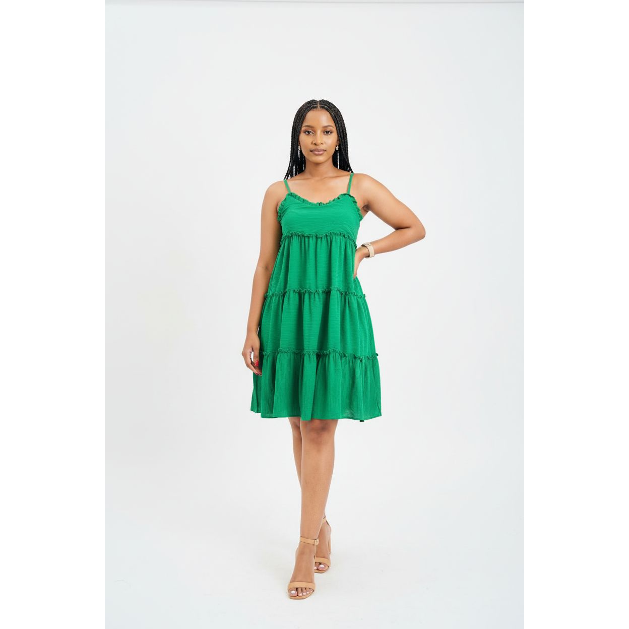 Sleeveless Patched Midi Dress
