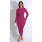 Vintage Long Sleeve Bodycon Dress