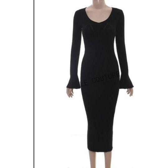 Knitted Bodycon Long Sleeve Dress