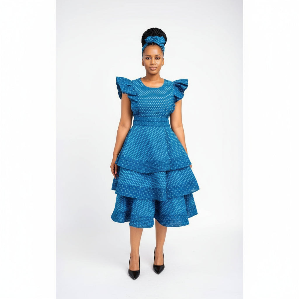 Ankara Round Neck Sleeveless Dress