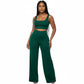 Sleeveless Crop Top And Pant Set