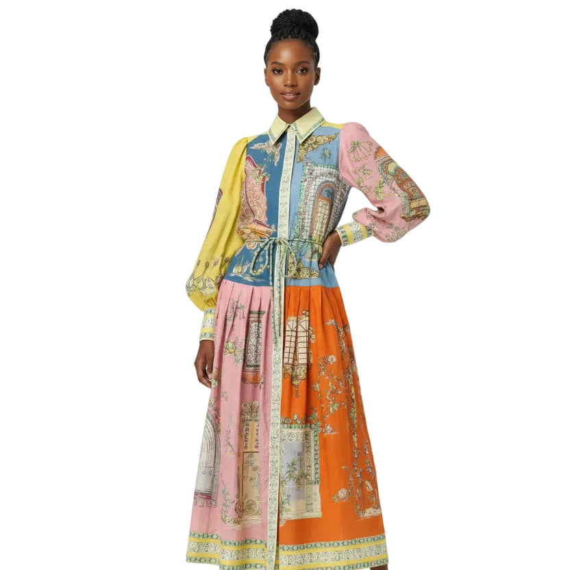 Plus Size Multi-Coloured Midi Dress