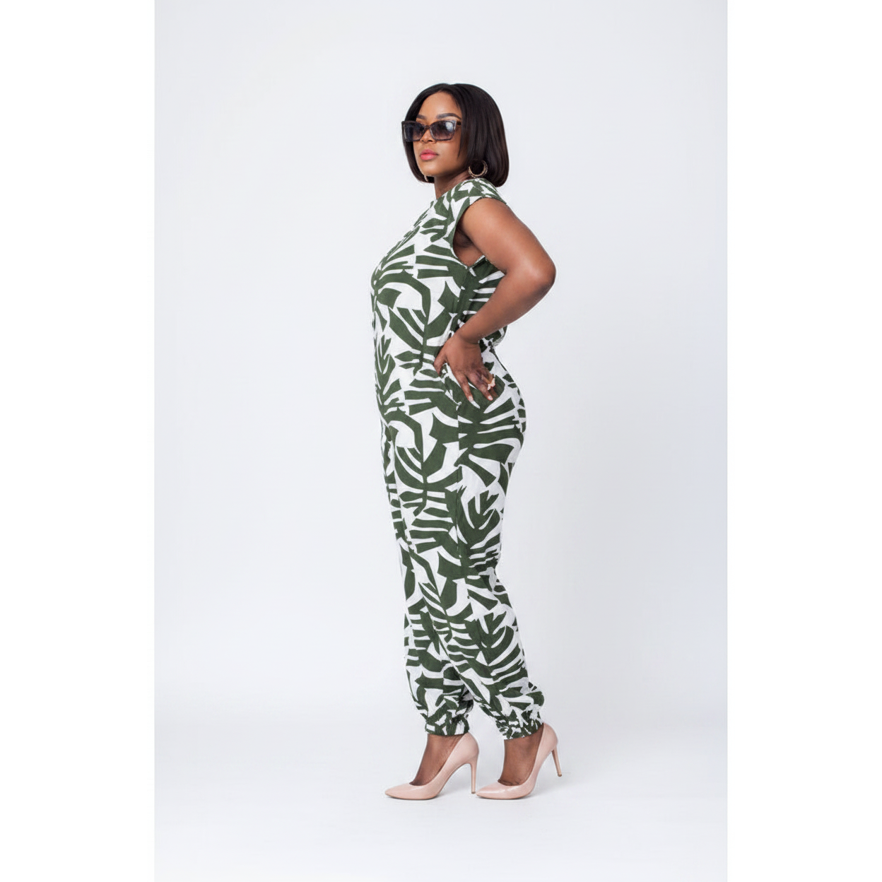 Vintage Round Neck Jumpsuit