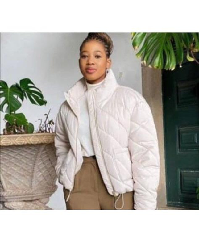 Pocket Elastic Waist Warm Jacket