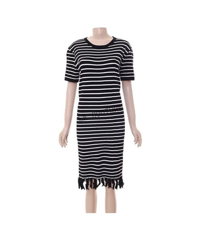 Striped Short Sleeve Dress