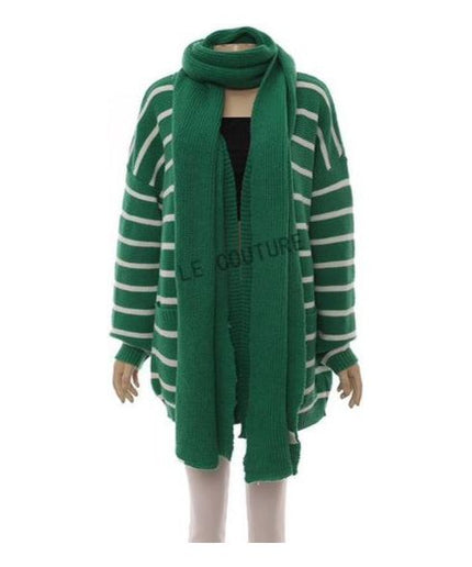Striped Knitted Jersey and Scarf Set.