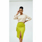 Side Pockets Slit Skirt