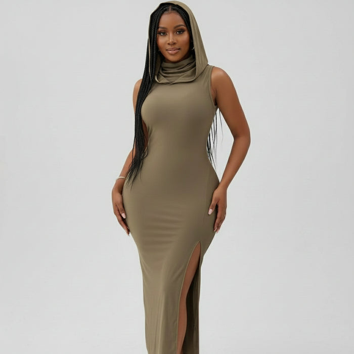 Multicolor Bodycon Dress with Side Slit main image 1