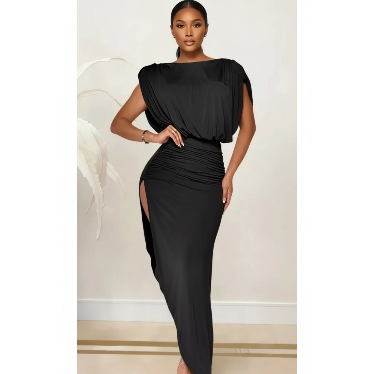 Women's Split Folds Sleeveless Maxi Dress