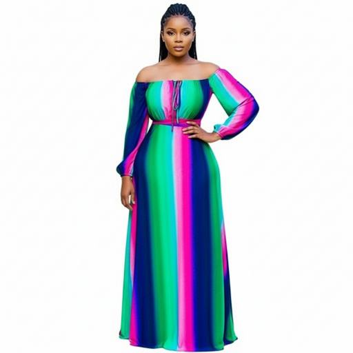 Long Sleeve Off Shoulder Maxi dress YELLOW SUB TRADING