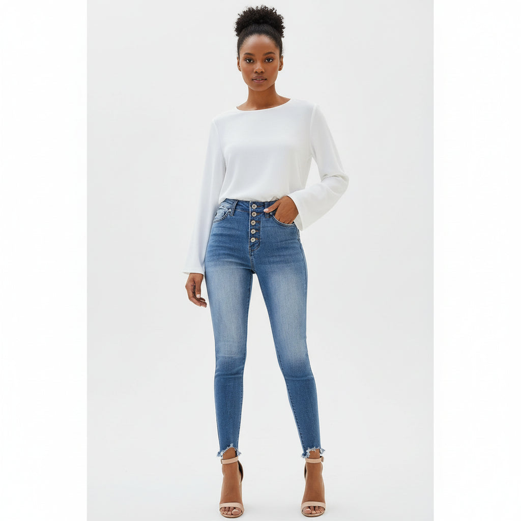 Denim Bottom Ripped Jean