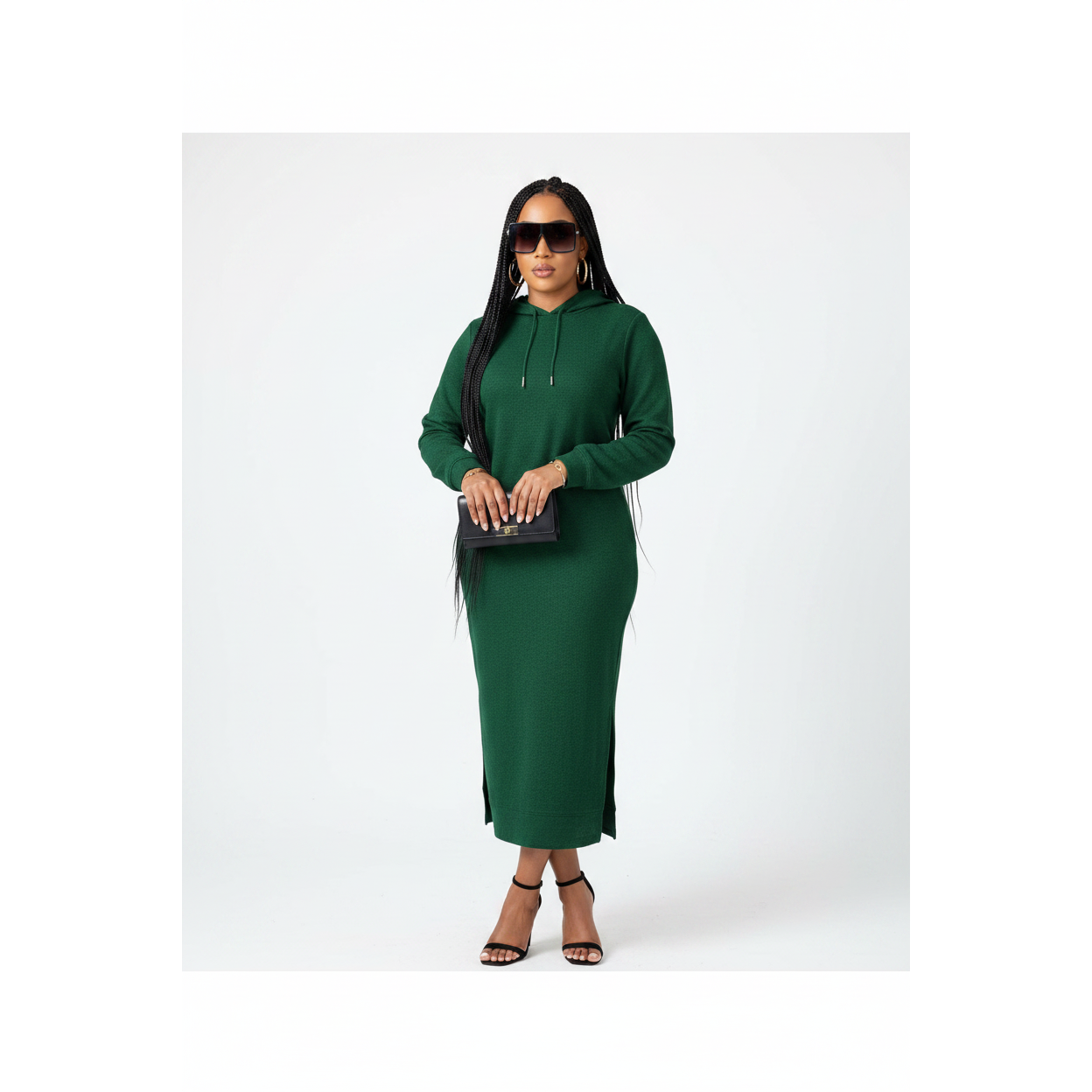 Hooded Side Slit Dress