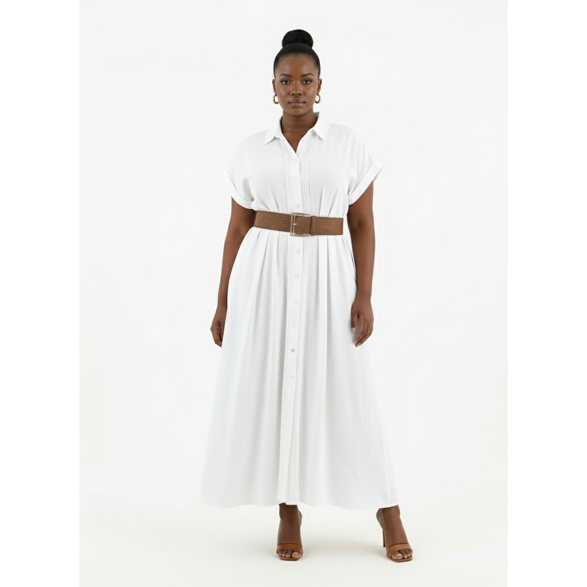 Women's Linen Blend Shirt Dress