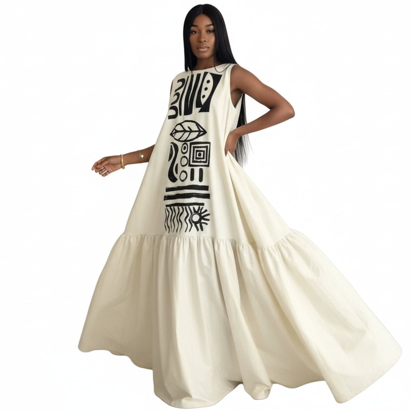 Sleeveless Free Size Long Dress