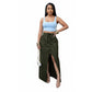 Cargo Front Slit Skirt