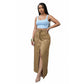 Cargo Front Slit Skirt