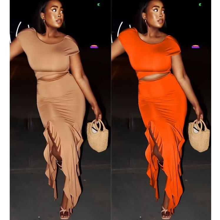 Sexy Ruffled Skirt and Top Set