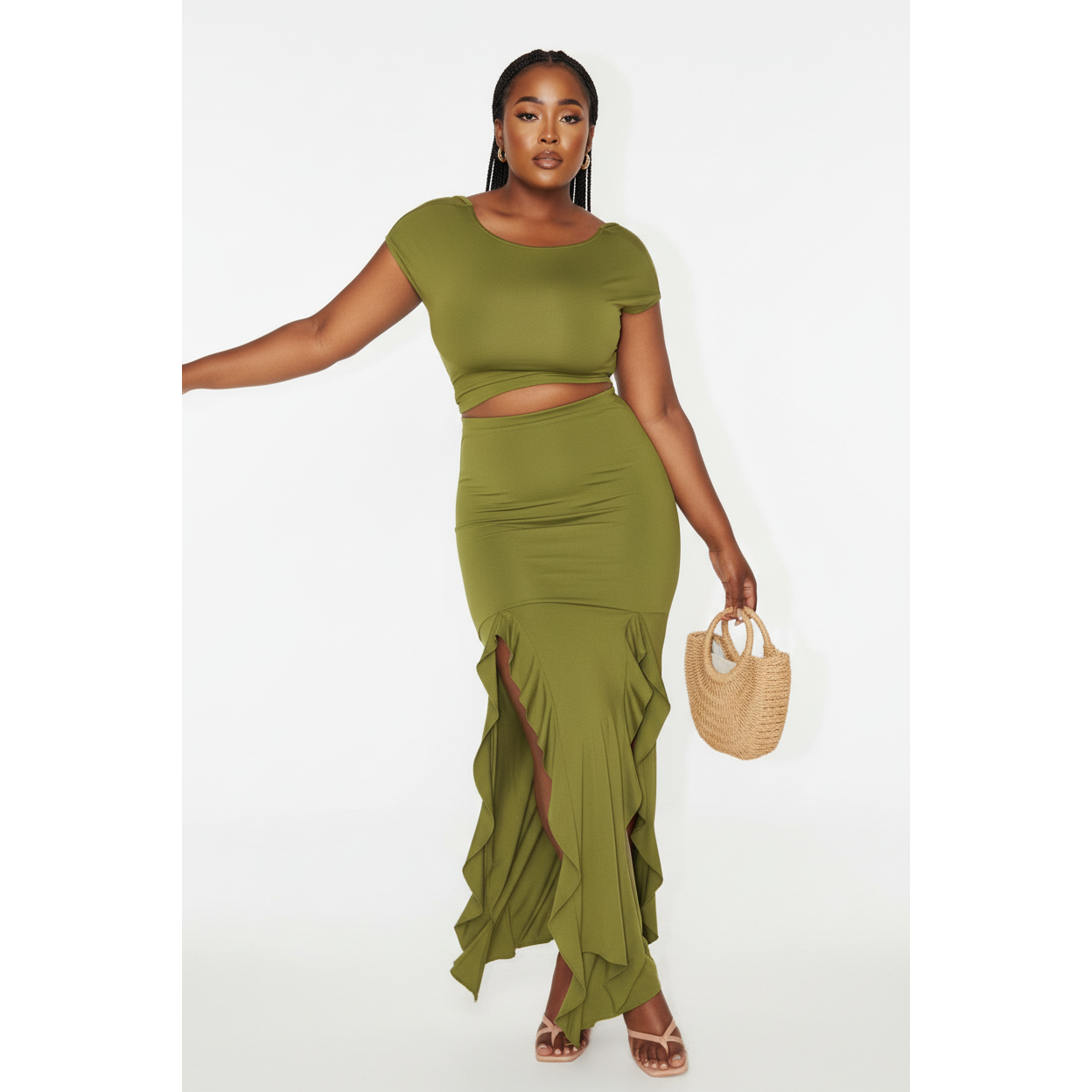 Sexy Ruffled Skirt and Top Set