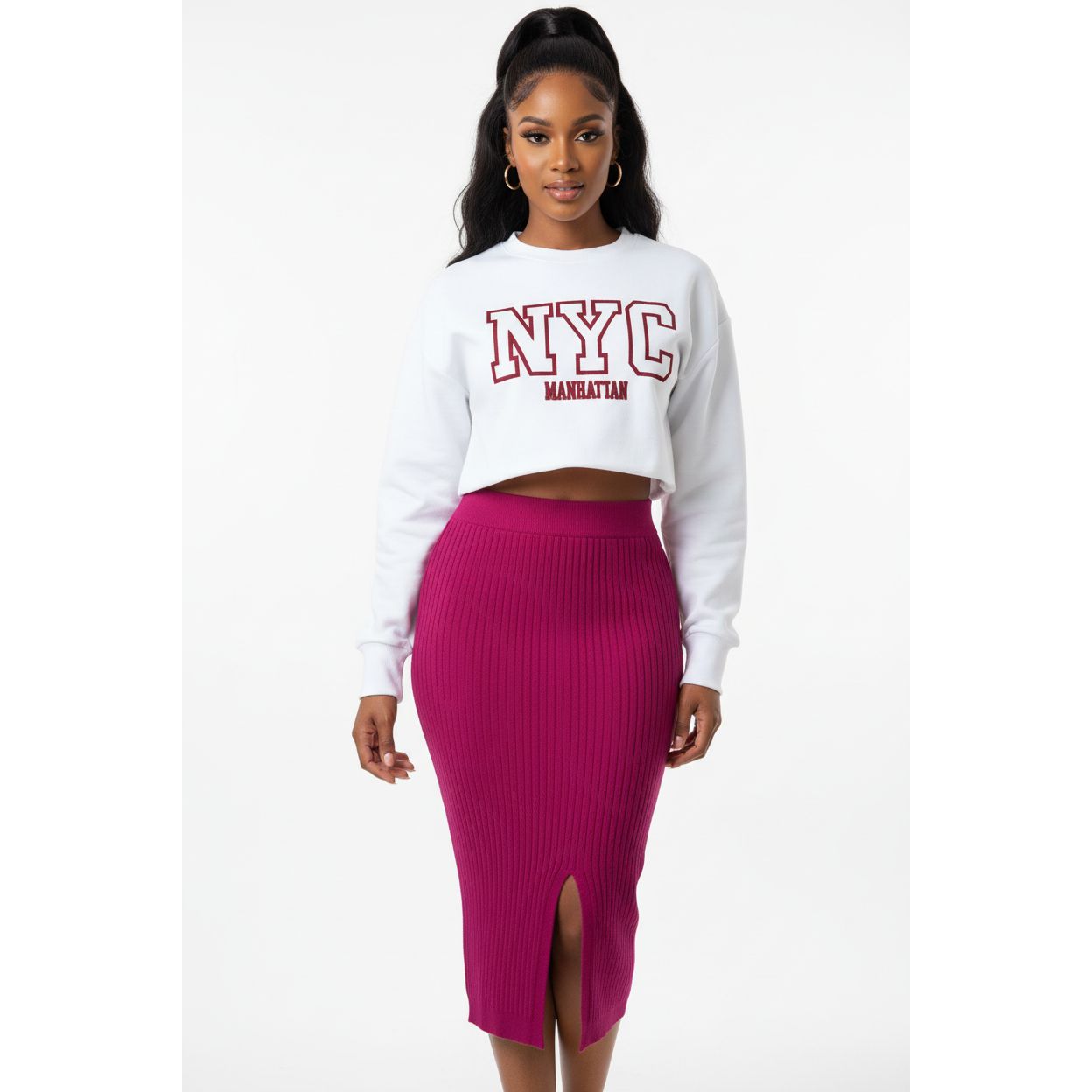 Vintage NYC Crop Top & Skirt Set