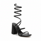 Spiral Rhinestone Thick Heel