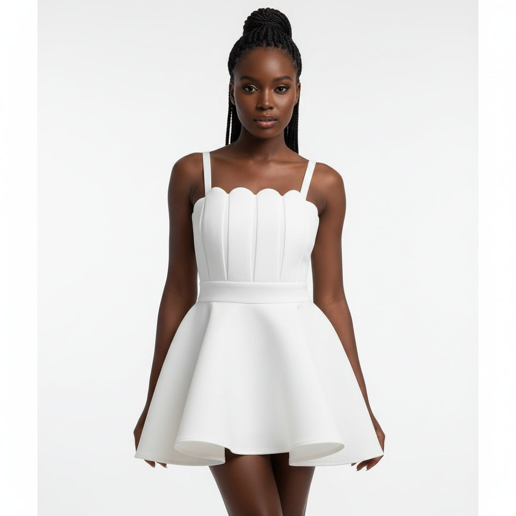 Sleeveless Pleated Mini Dress