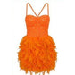 Sexy Feather Sleeveless Dress
