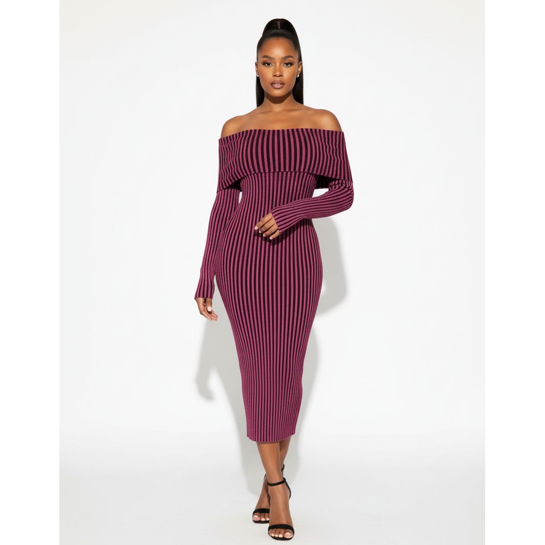 Knitted Off Shoulder Dress