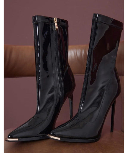 Glossy Pointed Toe Boots