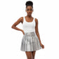 Pleated Leather Mini Skirt