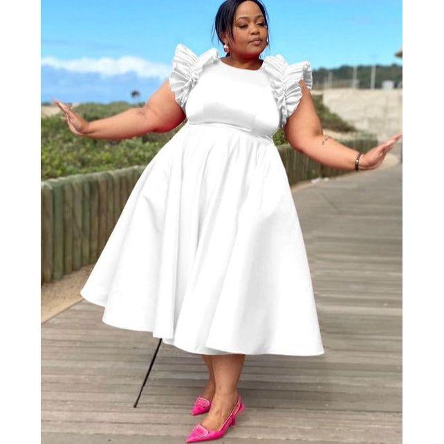 Sexy Round Neck Lace Long-sleeved Dress with Ribbon Embellishments