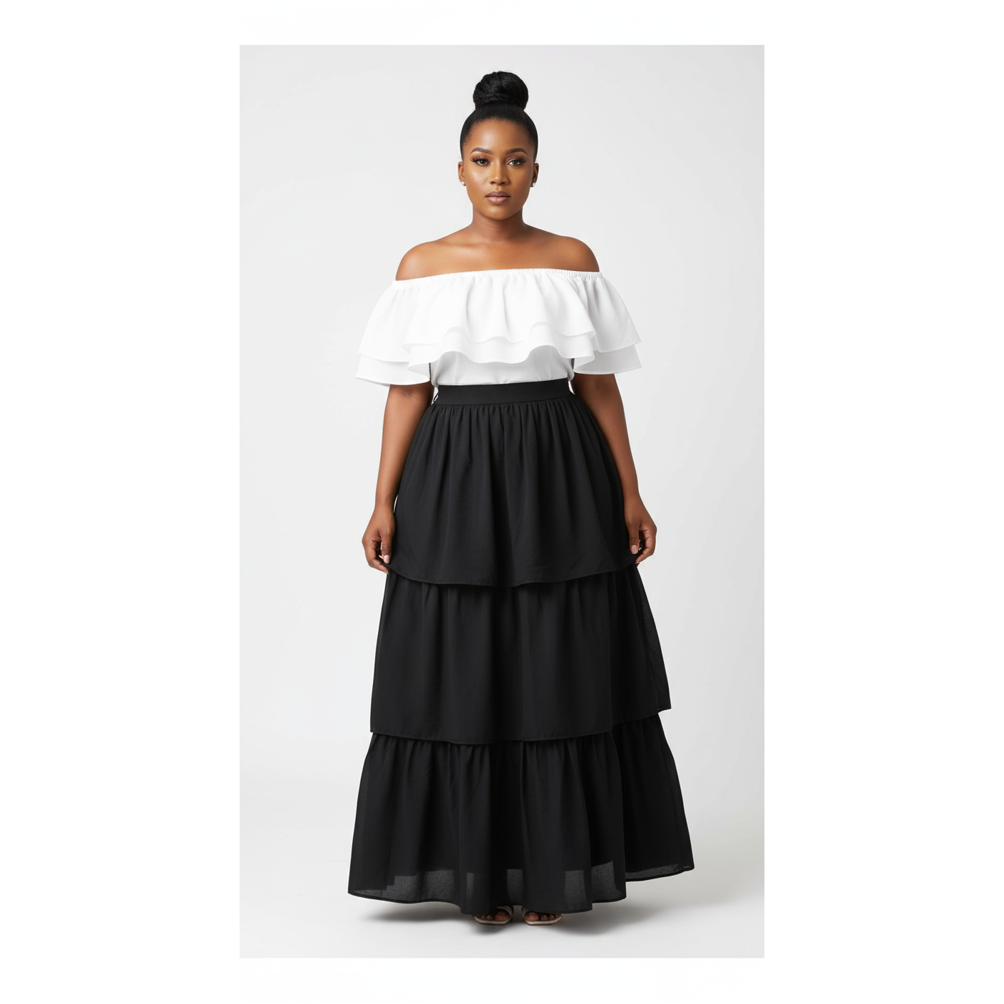 Pleated Patchwork Skirt