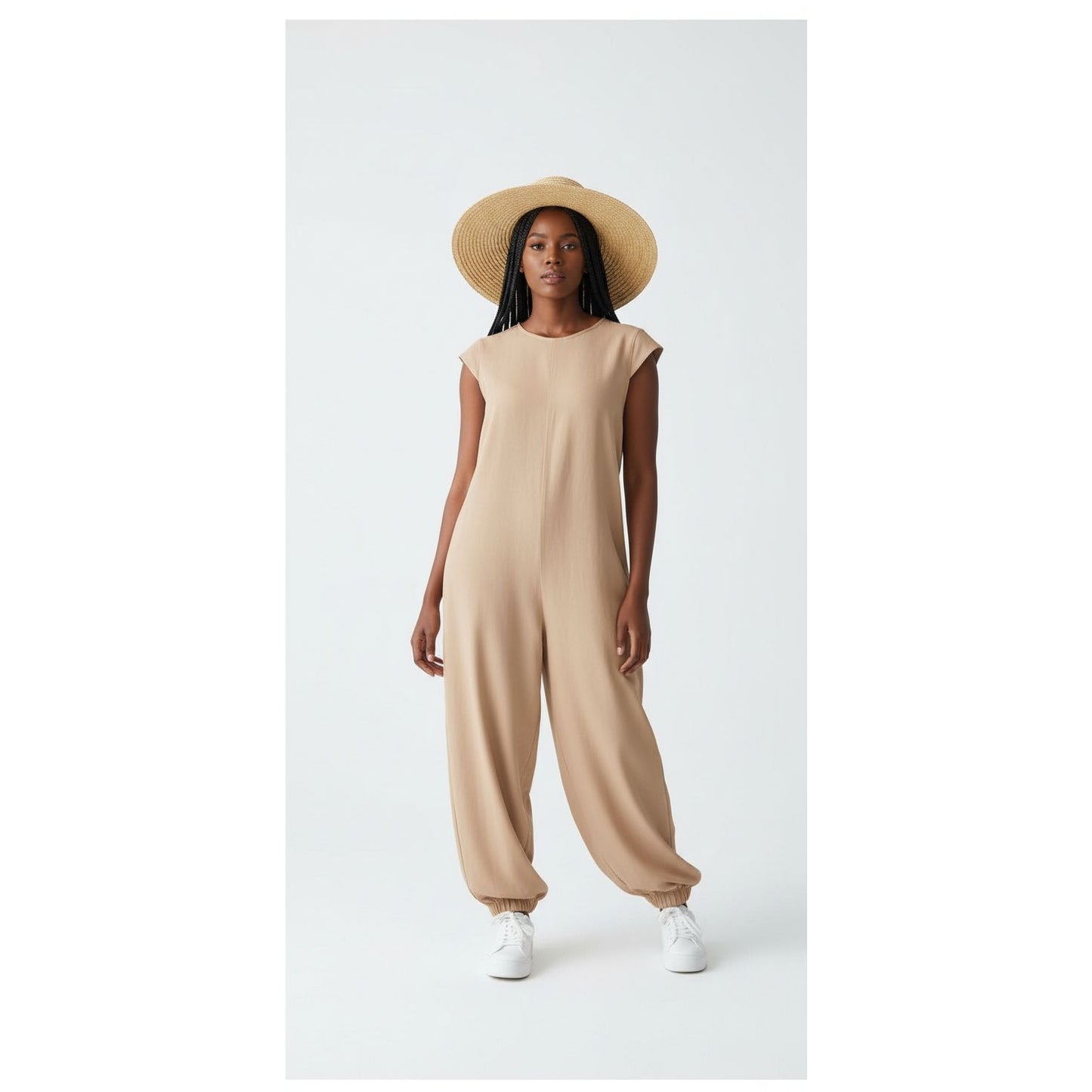 Round Neck Wide Leg Jumpsuit
