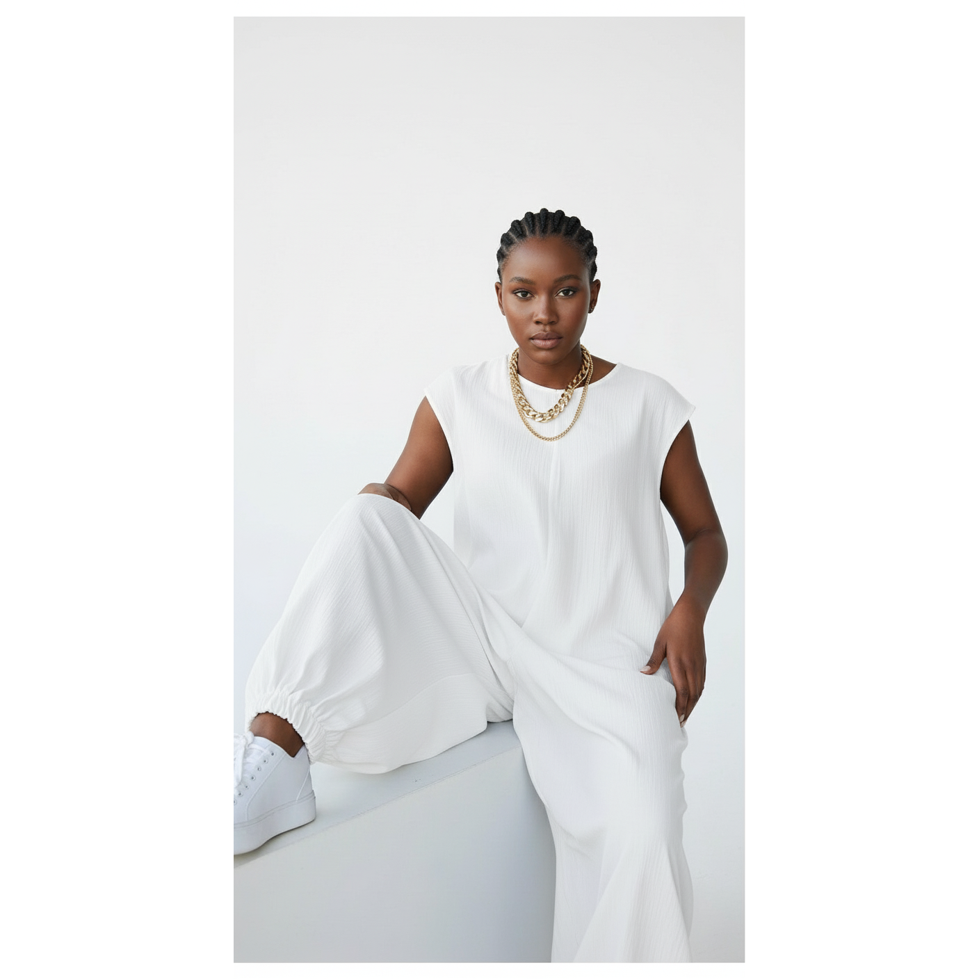 Round Neck Wide Leg Jumpsuit