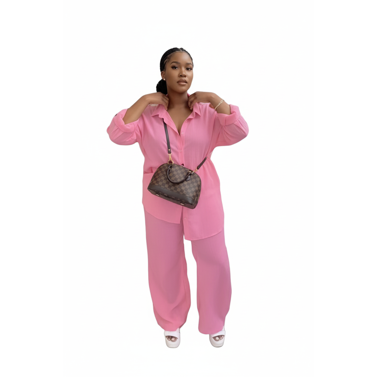 Vintage Buttoned Top & Pant Set