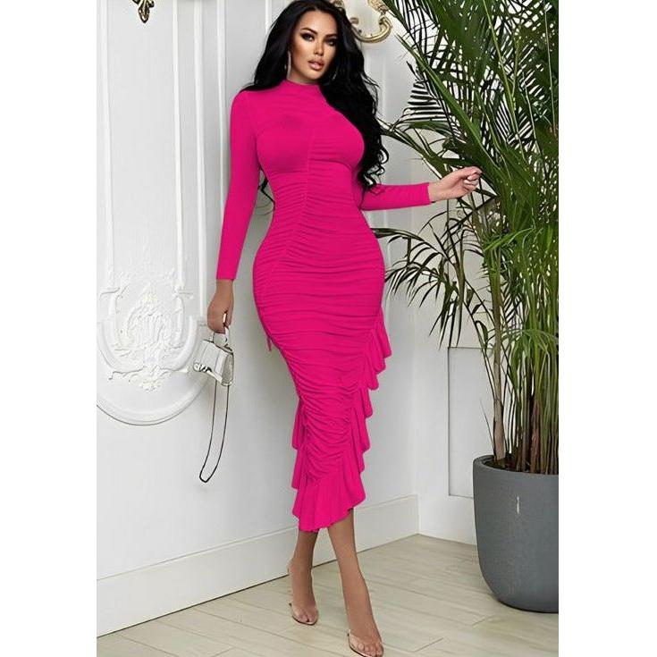 7200116 Yellow Lace Detail Bodycon Dress