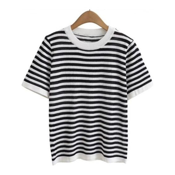 Round Neck Striped Top