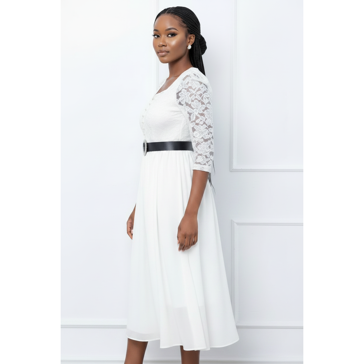 Square Neck Lace Dress