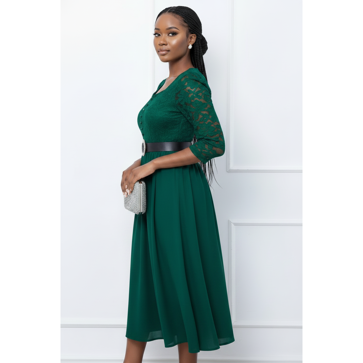 Square Neck Lace Dress