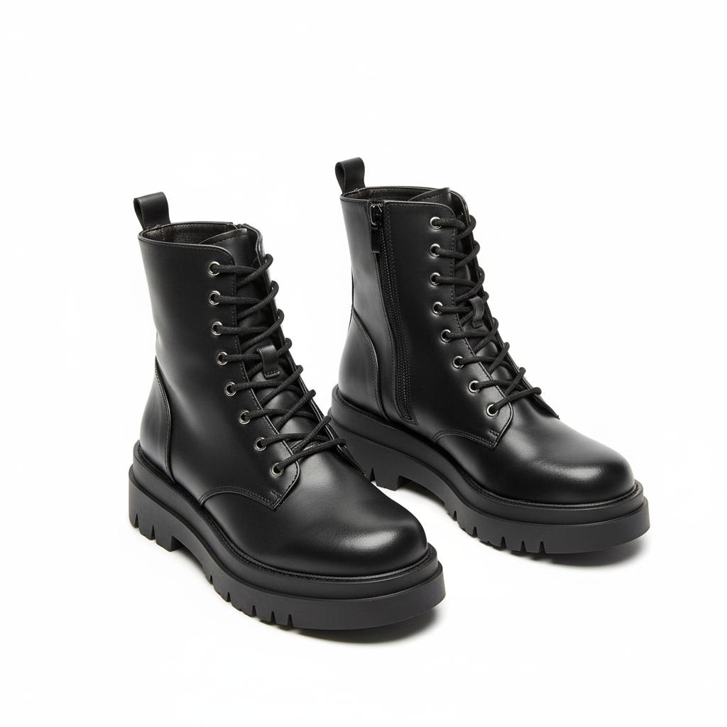Platform Leather Ankle Boots