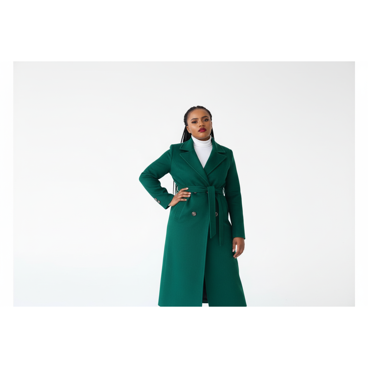 Button Detailed Long Winter Coat