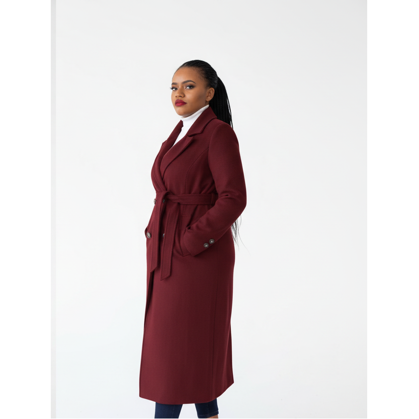 Button Detailed Long Winter Coat
