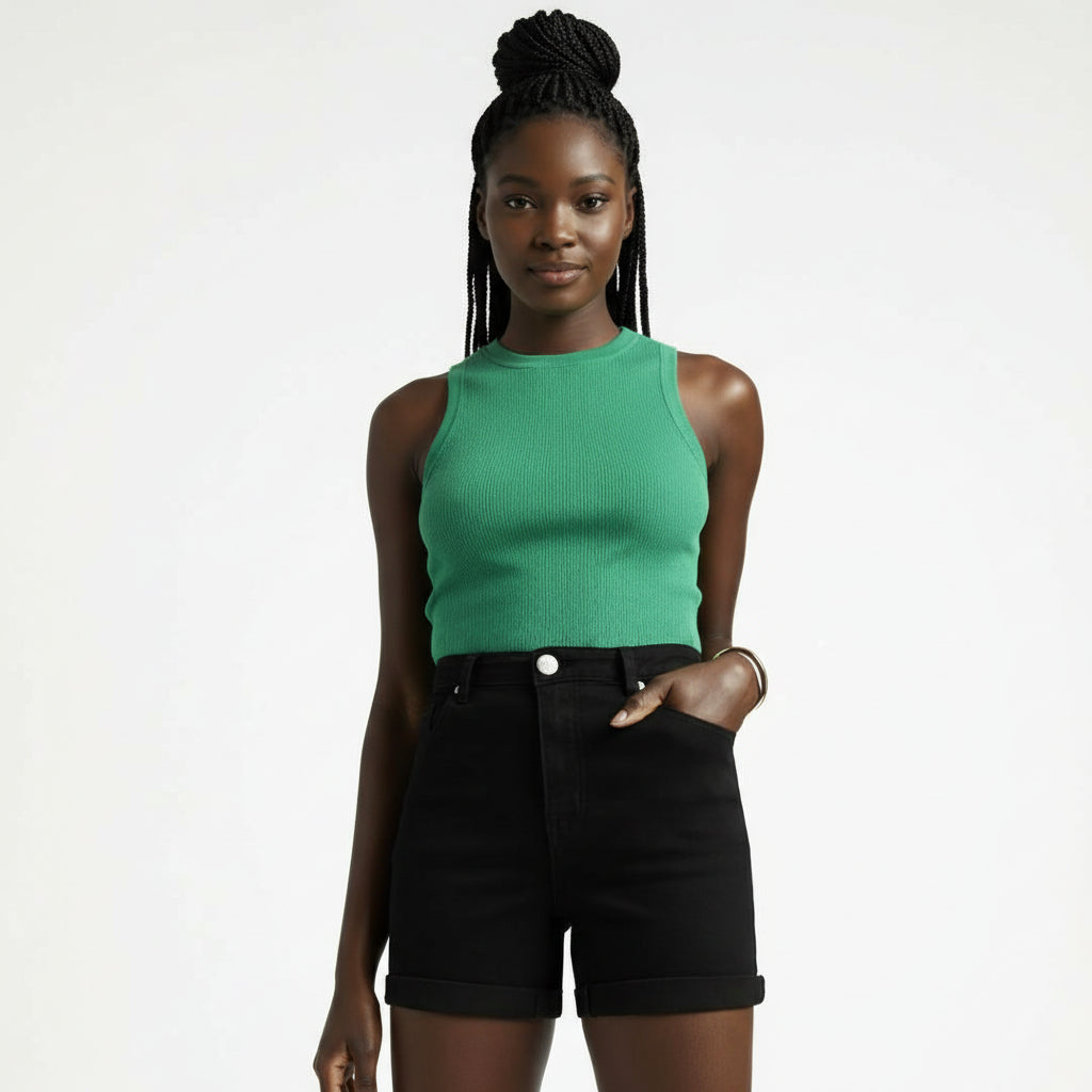 Denim Buttoned Short