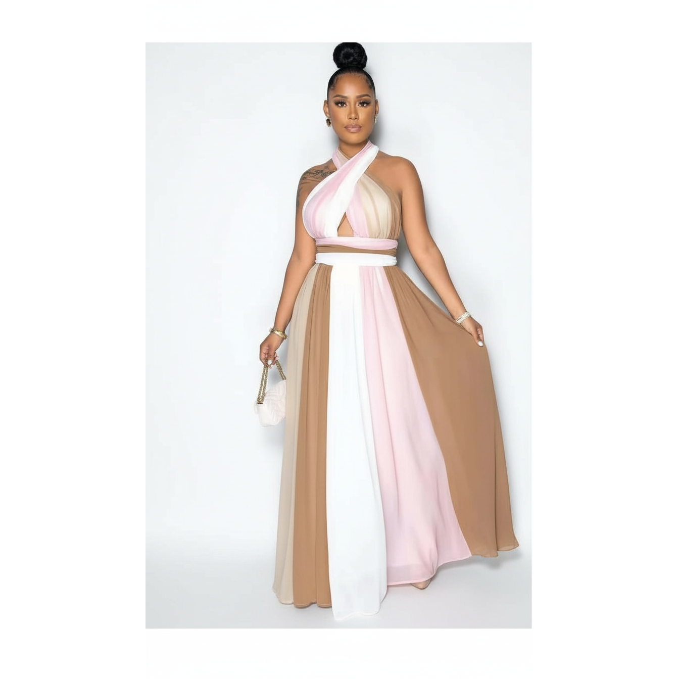 High Waisted Sleeveless Dress