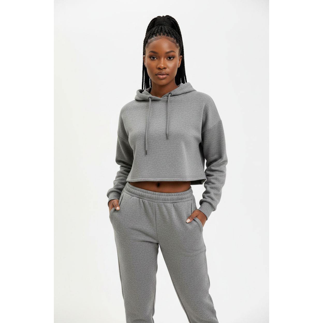 Cropped Hoodie Tracksuit Set