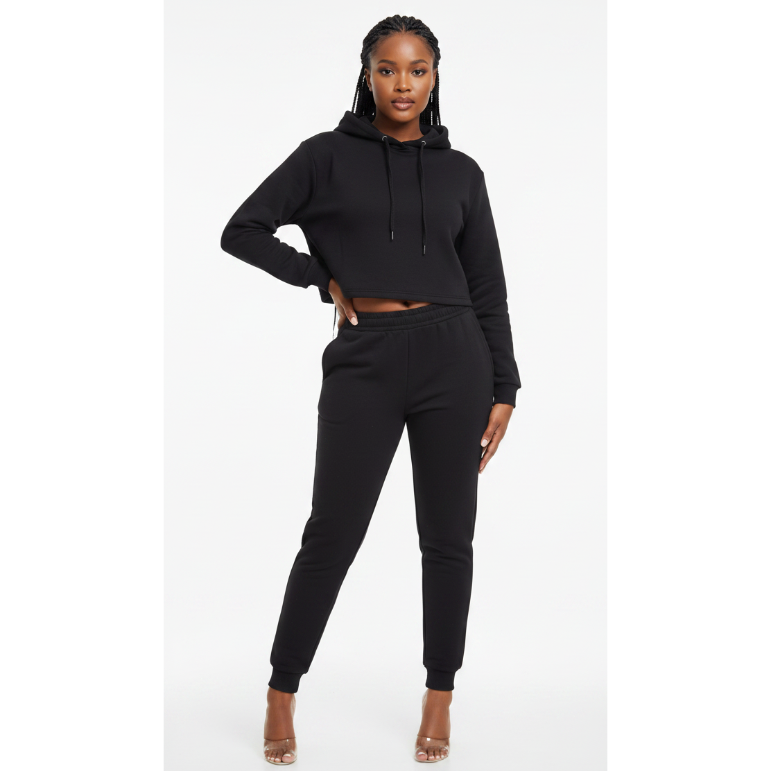 Cropped Hoodie Tracksuit Set